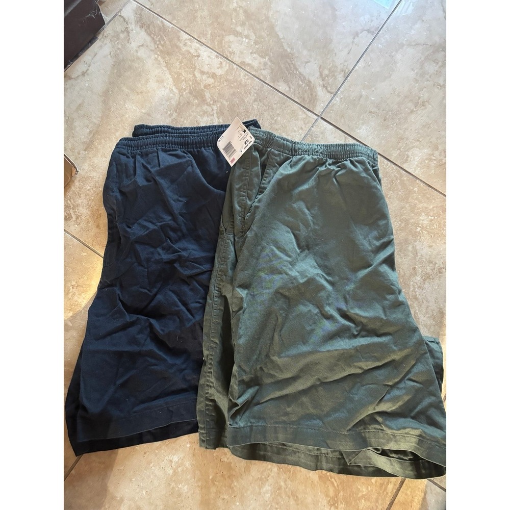 Vintage Big Men's Casual Basic Editions Elastic Waist Shorts -2X. Lot Of 2. New